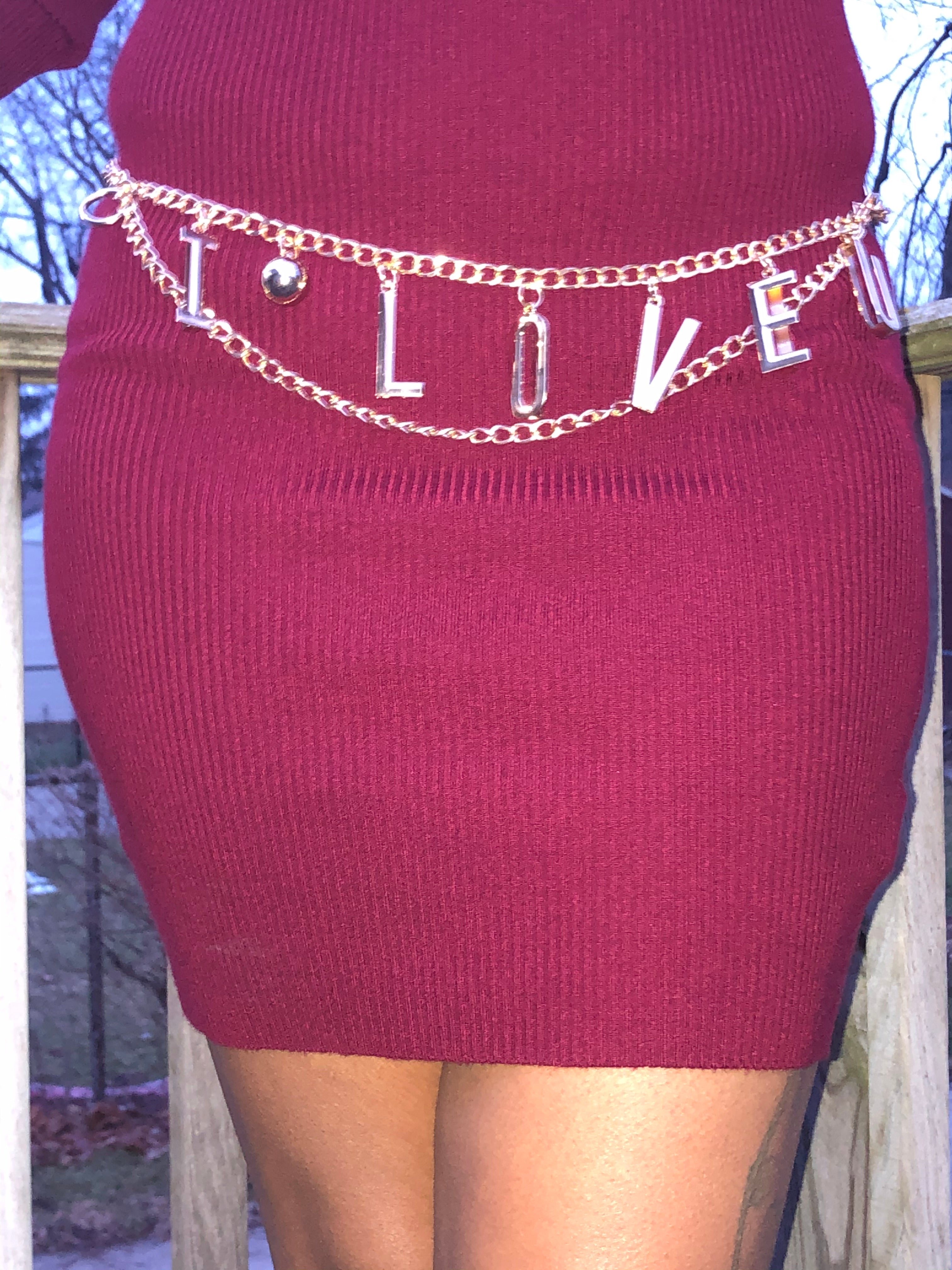 “I Love You” Chain Belt