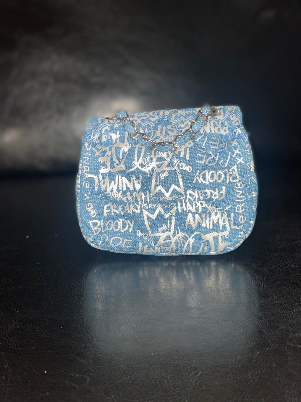 Denim Mini Graffiti Bag