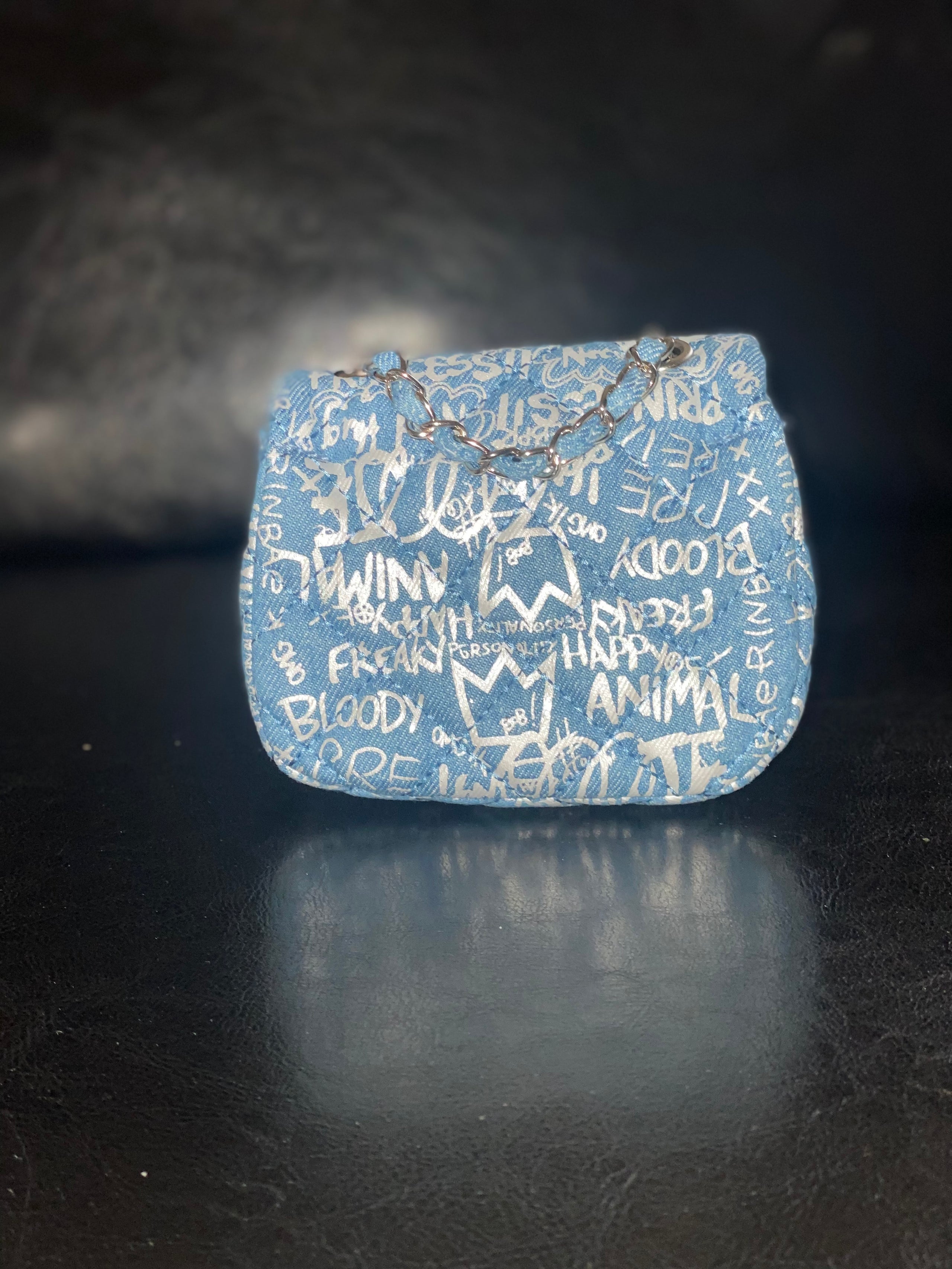 Denim Mini Graffiti Bag
