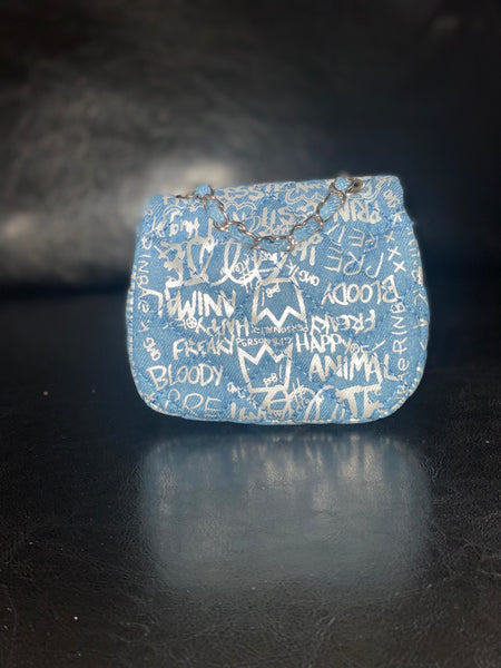 Denim Mini Graffiti Bag