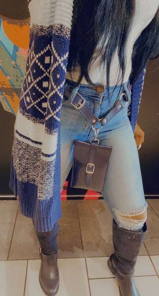 “Croc-Blue” Belt Bag