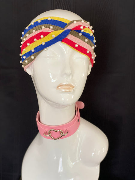 “Stripes & Pearls” Headband