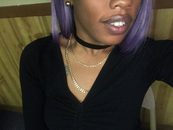 “Leather & Gold” Choker Set