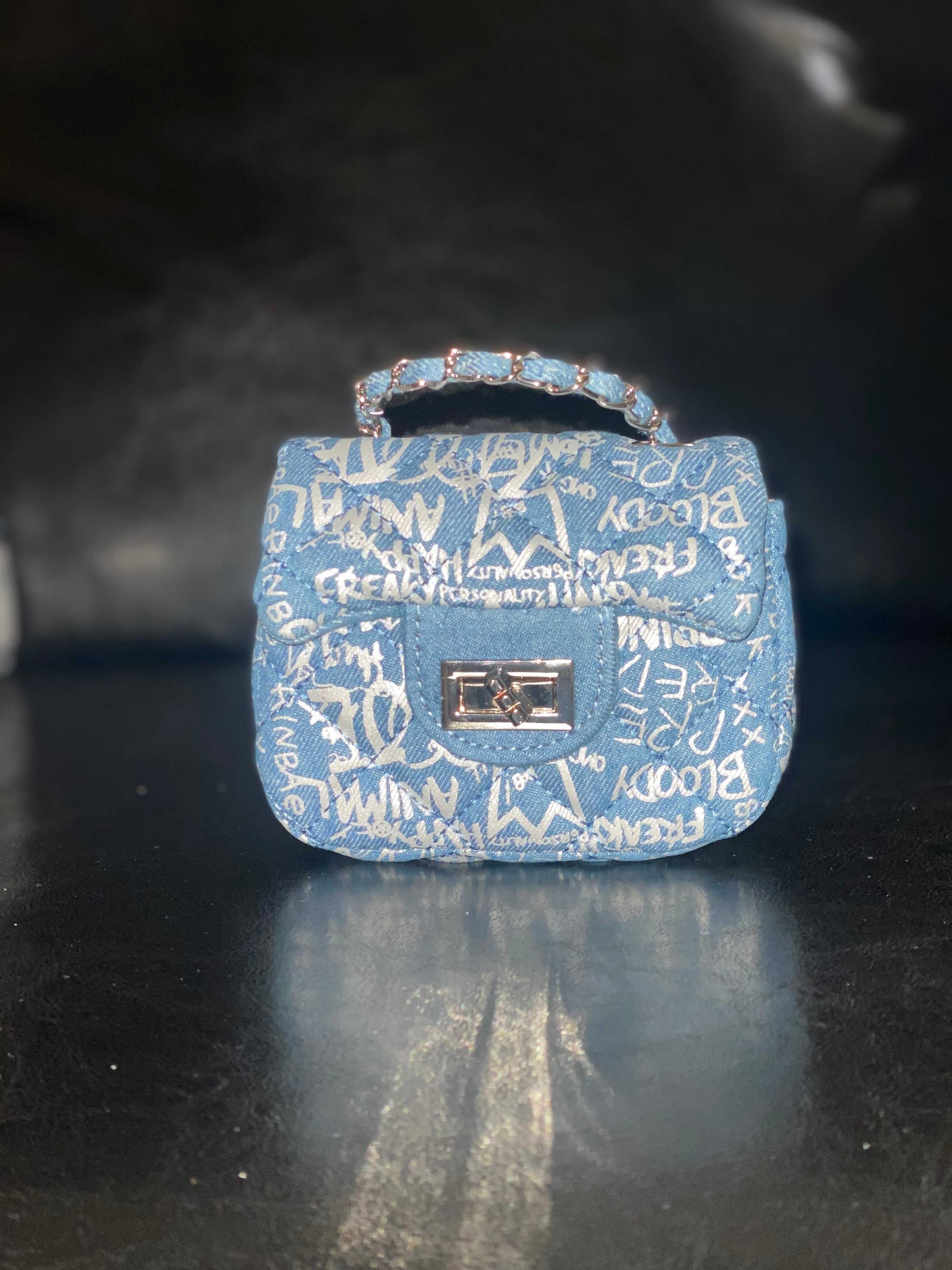 Denim Mini Graffiti Bag