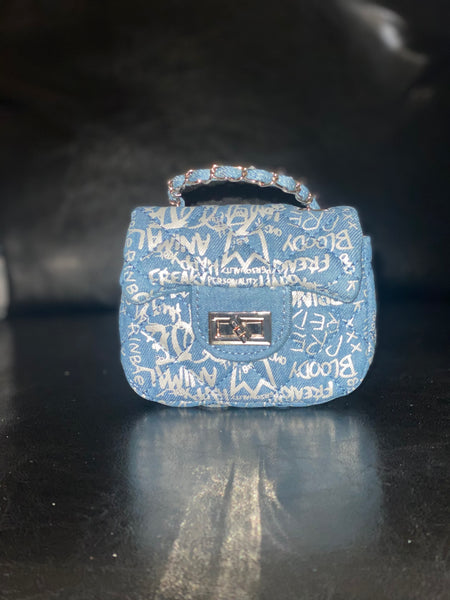 Denim Mini Graffiti Bag